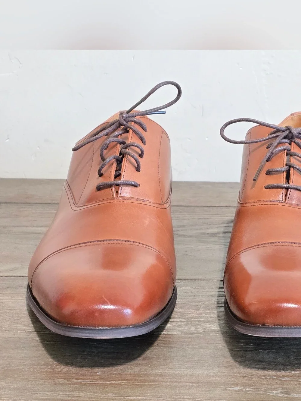 Florsheim Tan Leather Cap Toe Oxford Lace-Up Dress Shoes Men's Size 14D Career